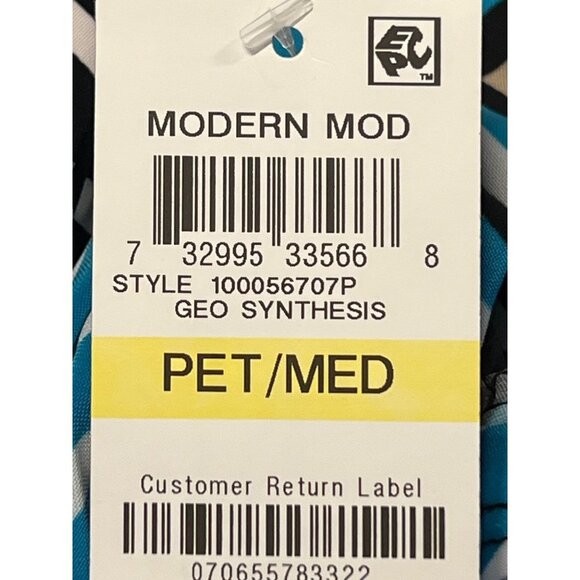 INC International Concepts Geo Synthesis Sheath Dress PM Petite Medium Blue New - Picture 8 of 10